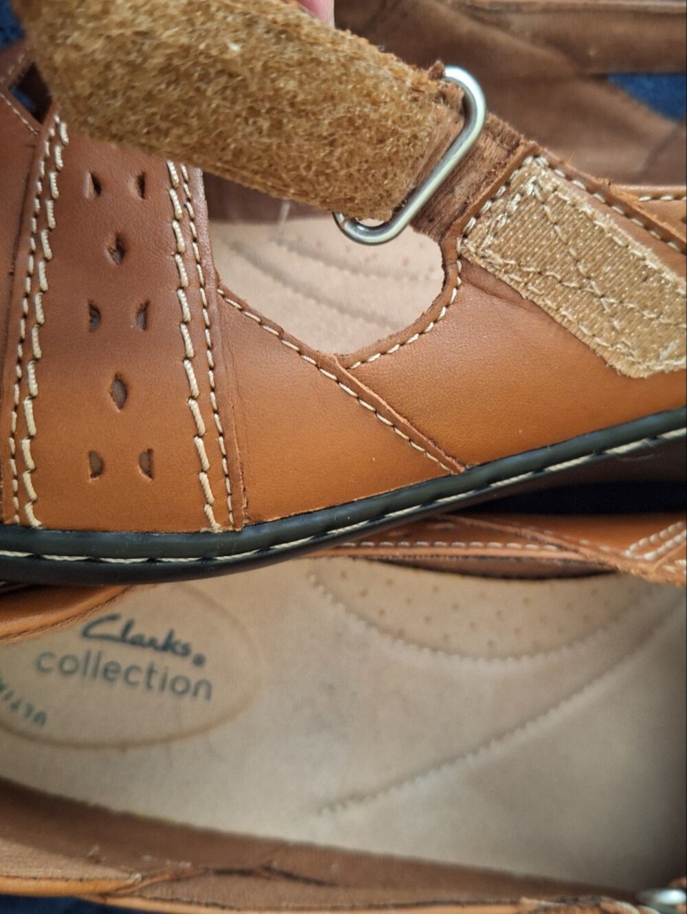 Clarks Wide Loafers Ashland Spin Q Tan Leather Comfort 10 W Womens - Picture 7 of 8